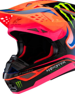 Alpinestars S-M10 Deegan Helmet Orange Fluo/Purple/Pink Medium