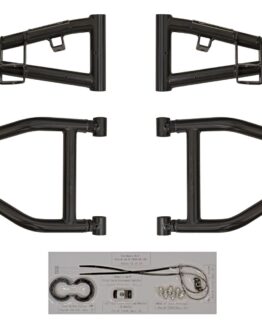 SuperATV 1.5" Forward Offset Front A-Arms Black Fits 12-21 Kawasaki Teryx