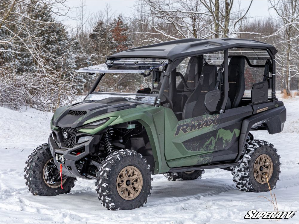 SuperATV Flip Windshield Clear Polycarbonate For Yamaha Wolverine RMAX4 - Image 4