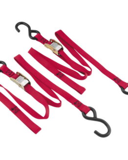 Red Classic Tie-Downs 66"x1" Pair - 1200lbs, Cam Buckle